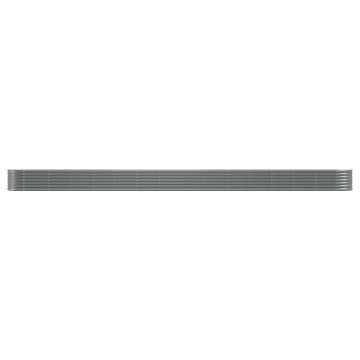 Strat înălțat grădină gri 620x80x36cm oțel vopsit electrostatic - Img 3