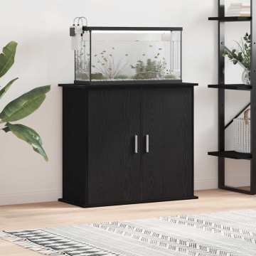 Suport acvariu Stejar negru 81x36x73 cm Lemn prelucrat - Img 1