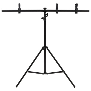 Suport de fundal în formă de T, negru, 91x60x(70-200) cm - Img 3