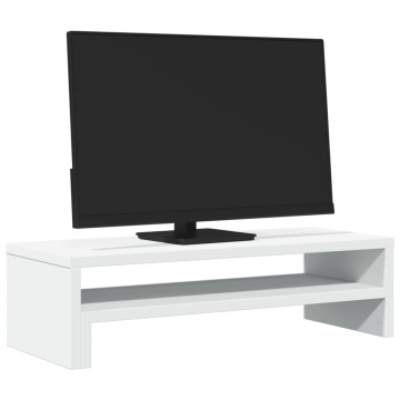 Suport de monitor, alb, 54x22x15 cm, lemn prelucrat - Img 3