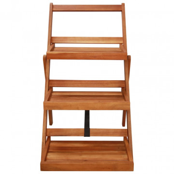 Suport de plante, 3 niveluri, 50x63x80 cm, lemn masiv de acacia - Img 2