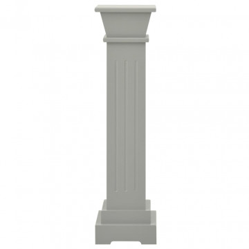 Suport de plante clasic formă stâlp pătrat gri 17x17x66 cm MDF - Img 3
