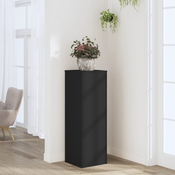 Suport de plante, negru, 33x33x100 cm, lemn prelucrat - Img 1