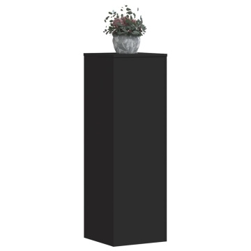 Suport de plante, negru, 33x33x100 cm, lemn prelucrat - Img 3