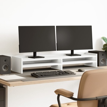 Suport monitor, alb, 100x24x16 cm, lemn prelucrat - Img 1