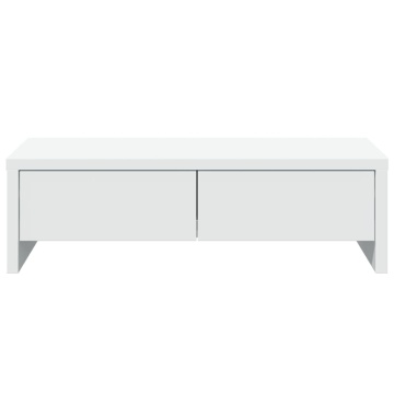 Suport monitor cu sertare, alb, 50x27x15 cm, lemn prelucrat - Img 4