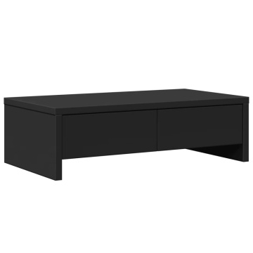 Suport monitor cu sertare, negru, 50x27x15 cm, lemn prelucrat - Img 2