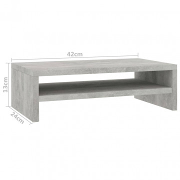Suport monitor, gri beton, 42 x 24 x 13 cm, PAL - Img 5
