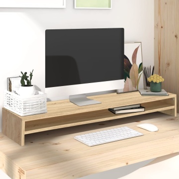 Suport monitor, stejar Sonoma, 100 x 24 x 13 cm, lemn prelucrat - Img 1