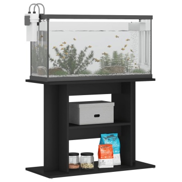 Suport pentru acvariu, negru, 80 x 35 x 60 cm, lemn prelucrat - Img 3