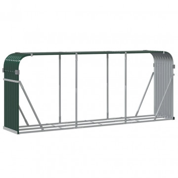 Suport pentru bușteni verde 234x45x100 cm oțel galvanizat - Img 5