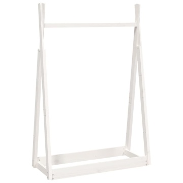 Suport pentru haine, alb, 100x45x150 cm, lemn masiv de pin - Img 2