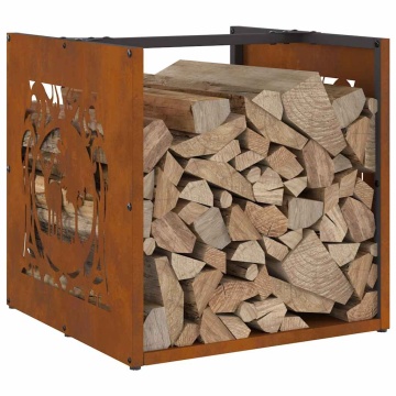 Suport pentru lemne de foc 40x40x40 cm Oțel pentru intemperii - Img 4
