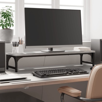 Suport pentru monitor, gri sonoma, 85x23x15,5 cm, lemn compozit - Img 1
