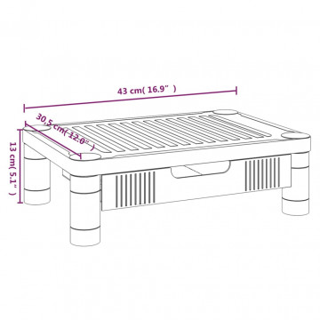 Suport pentru monitor, negru, 43x30,5x13 cm - Img 7