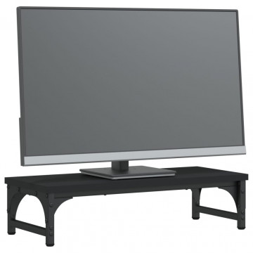 Suport pentru monitor, negru, 55x23x14 cm, lemn compozit - Img 3