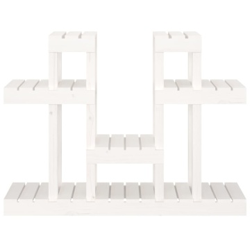 Suport pentru plante, alb, 104,5x25x77,5 cm, lemn masiv de pin - Img 8
