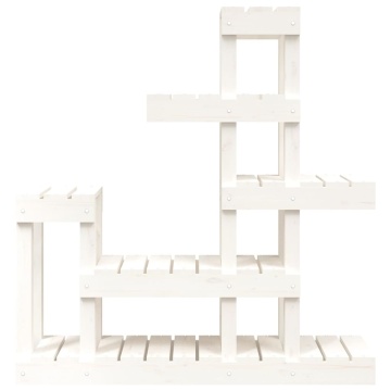 Suport pentru plante, alb,92x25x97 cm, lemn masiv de pin - Img 8
