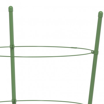 Suport plante de grădină cu 3 inele, 5 buc, verde, 45 cm, oțel - Img 6