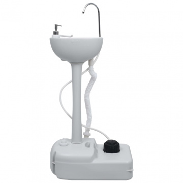 Suport portabil de camping, pentru spălat mâini, cu cort, 20 L - Img 5
