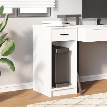 Suport turn pentru computer cu sertar alb 35x45x77 cm - Img 3