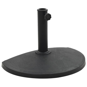 Suport umbrelă de soare, negru, 9 kg, polirășină, semi-rotund - Img 1
