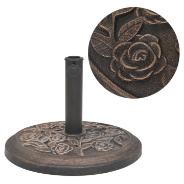 Suport umbrelă de soare, rășină, rotund, bronz, 9 kg - Img 1