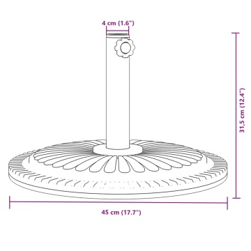 Suport umbrelă pentru stâlpi Ø38 / 48 mm, 12 kg, rotund - Img 7