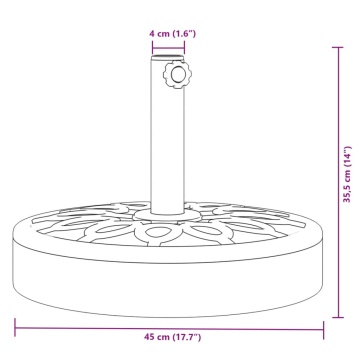 Suport umbrelă pentru stâlpi Ø38 / 48 mm, 25 kg, rotund - Img 7