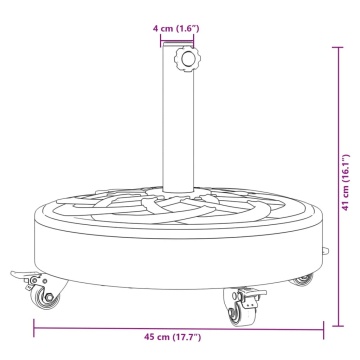 Suport umbrelă pentru stâlpi Ø38 / 48 mm, 27 kg, rotund - Img 7