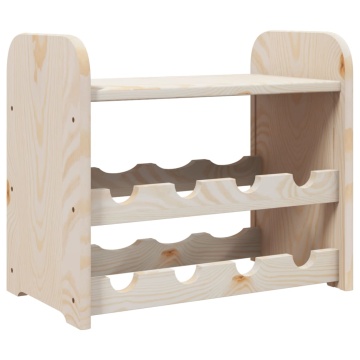 Suport vinuri cu raft superior, 43x25x37 cm, lemn masiv de pin - Img 2