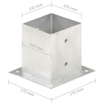 Suporți stâlp, 4 buc., metal galvanizat, 121 mm - Img 7