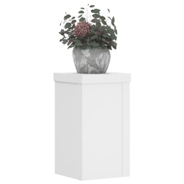 Suporturi de plante, 2 buc., alb, 10x10x18 cm, lemn prelucrat - Img 3