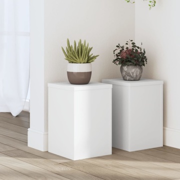 Suporturi de plante, 2 buc., alb, 20x20x30 cm, lemn prelucrat - Img 1