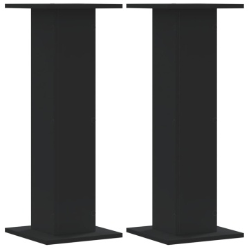 Suporturi de plante, 2 buc., negru, 30x30x80 cm, lemn prelucrat - Img 1