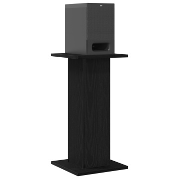 Suporturi pentru difuzoare 2 buc Negru Stejar 30x30x60 cm Lemn compozit - Img 3