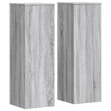 Suporturi plante 2 buc. gri sonoma 33x33x100cm lemn prelucrat - Img 2