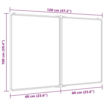 Tablă magnetică pliabilă, alb, 120x100x1,7 cm, aluminiu - Img 6