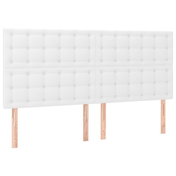Tăblie cu LED-uri, alb, 160x5x118/128 cm, piele ecologică - Img 4