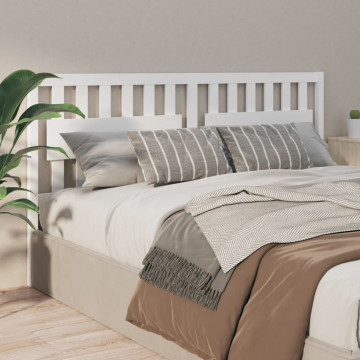 Tăblie de pat, alb, 125,5x4x100 cm, lemn masiv de pin - Img 4