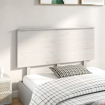 Tăblie de pat, alb, 139x6x82,5 cm, lemn masiv de pin - Img 4