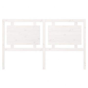 Tăblie de pat, alb, 165,5x4x100 cm, lemn masiv de pin - Img 4