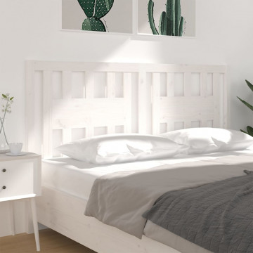 Tăblie de pat, alb, 186x4x100 cm, lemn masiv de pin - Img 4