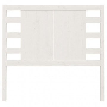Tăblie de pat, alb, 96x4x100 cm, lemn masiv de pin - Img 3