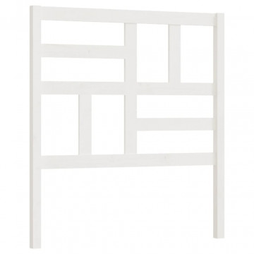 Tăblie de pat, alb, 96x4x104 cm, lemn masiv de pin - Img 2