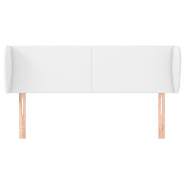 Tăblie de pat cu aripioare, alb, 147x23x78/88cm piele ecologică - Img 3