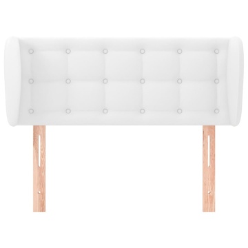 Tăblie de pat cu aripioare alb 93x23x78/88 cm piele ecologică - Img 3