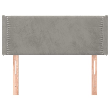 Tăblie de pat cu aripioare gri deschis 103x16x78/88 cm catifea - Img 3