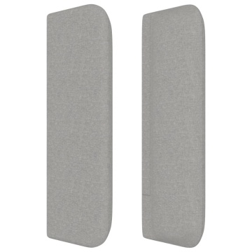 Tăblie de pat cu aripioare gri deschis 103x16x78/88 cm textil - Img 4