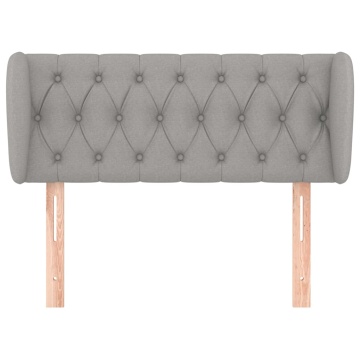 Tăblie de pat cu aripioare gri deschis 103x23x78/88 cm textil - Img 3